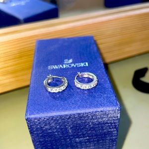 Authentic Swarovski 925 sterling silver and cubic zirconia hoops!